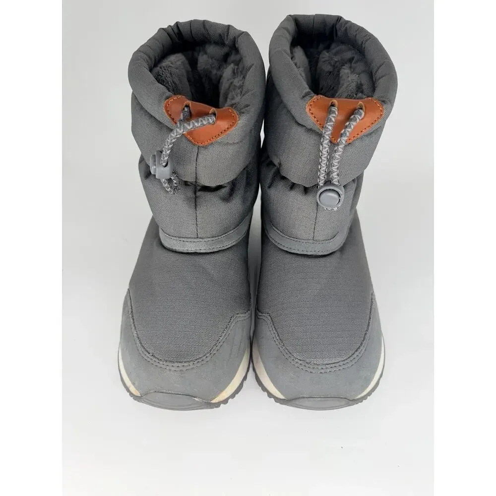FILA Lola Mini Kids Snow Boots Grey Puffer Winter Shoes‎ Size US 4Y-5Y Gorpco
